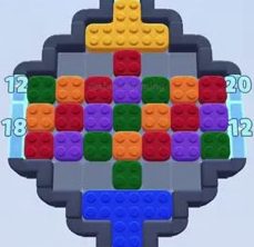 Color Block Jam level 28: screenshot of the board