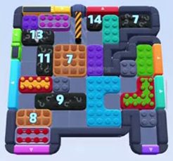 Color Block Jam level 1347 / 1350 / 2257: screenshot of the board