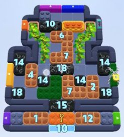 Color Block Jam level 1644 / 2555: screenshot of the board