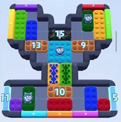 Color Block Jam level 1086 / 1945: screenshot of the board