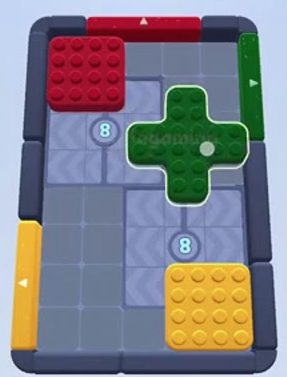 Color Block Jam level 35: screenshot of the board