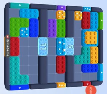 Color Block Jam level 43: screenshot of the board