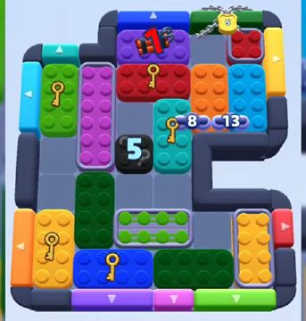 Color Block Jam level 869: screenshot of the board