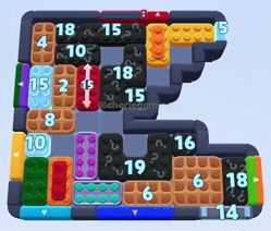 Color Block Jam level 1594 / 2505: screenshot of the board