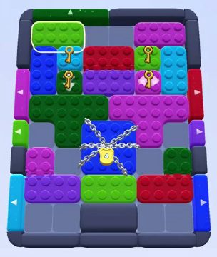 Color Block Jam level 123 / 126 / 964 / 1581: screenshot of the board
