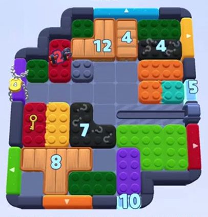 Color Block Jam level: screenshot of the board