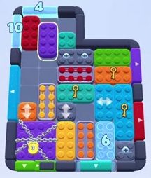 Color Block Jam level 1176: screenshot of the board