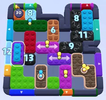 Color Block Jam level 1223 / 2147: screenshot of the board