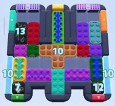 Color Block Jam level 1201: screenshot of the board