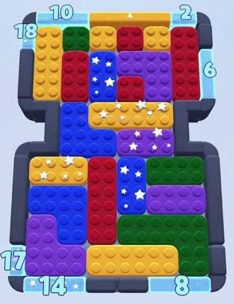 Color Block Jam level 186: screenshot of the board
