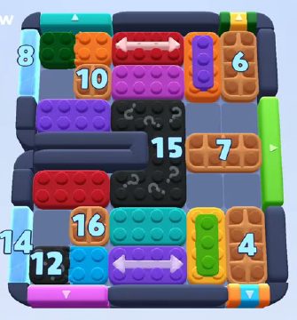 Color Block Jam level 1002 / 1003 / 1916: screenshot of the board
