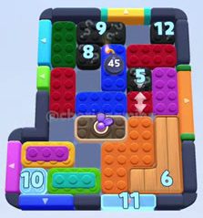 Color Block Jam level 1308 / 1312 / 1313 / 2219: screenshot of the board