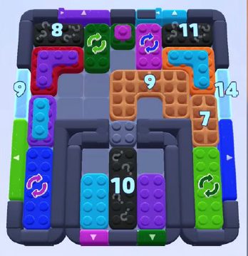 Color Block Jam level 1294 / 1268 / 1269 / 2196: screenshot of the board