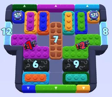 Color Block Jam level 1017: screenshot of the board