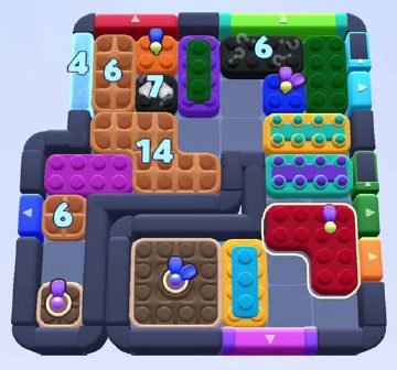 Color Block Jam level 1207 / 1205 / 2113: screenshot of the board
