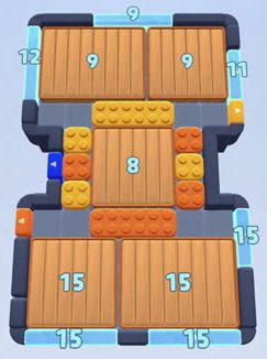 Color Block Jam level 110: screenshot of the board