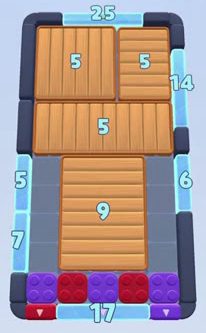 Color Block Jam level 113: screenshot of the board