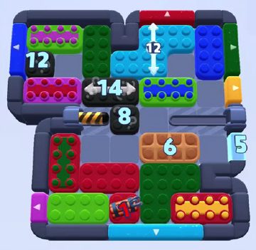 Color Block Jam level 1525 / 1528 / 1531 / 1532 / 1647 / 2558: screenshot of the board
