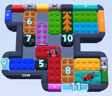 Color Block Jam level 1129: screenshot of the board