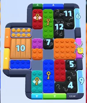 Color Block Jam level 890: screenshot of the board