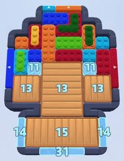 Color Block Jam level: screenshot of the board
