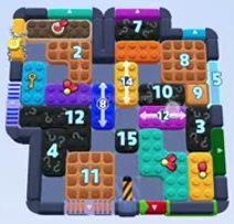 Color Block Jam level 1556 / 2467: screenshot of the board