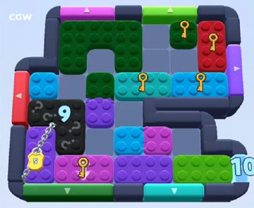 Color Block Jam level 1050: screenshot of the board