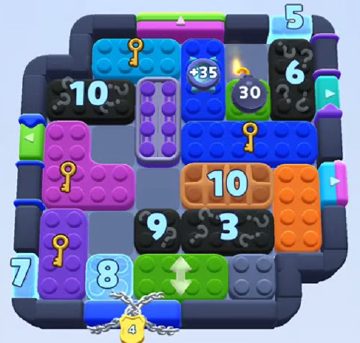 Color Block Jam level 1168 / 1198 / 2085: screenshot of the board