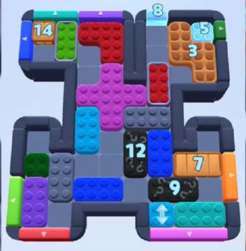 Color Block Jam level 1125: screenshot of the board