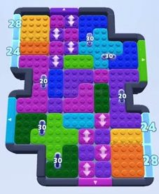 Color Block Jam level 1652 / 1697 / 2687: screenshot of the board