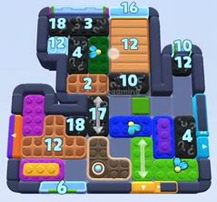 Color Block Jam level: screenshot of the board