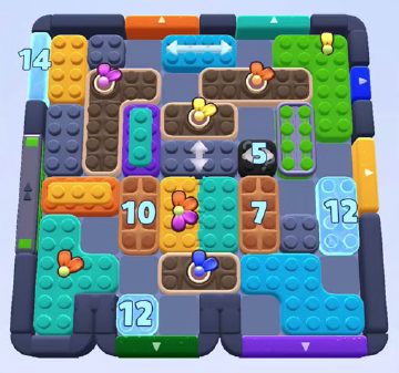 Color Block Jam level 1235 / 1233 / 2141: screenshot of the board