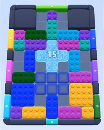 Color Block Jam level 349 / 743 / 1187: screenshot of the board