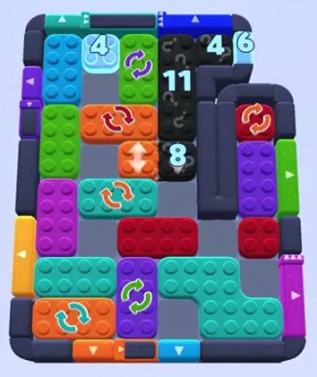 Color Block Jam level 1286 / 1287 / 1290: screenshot of the board