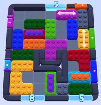 Color Block Jam level 1591 / 1592 / 1596: screenshot of the board