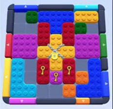 Color Block Jam level 45: screenshot of the board