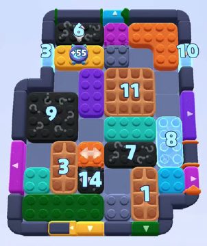 Color Block Jam level 1277: screenshot of the board