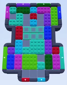 Color Block Jam level 217 / 605 / 1055: screenshot of the board