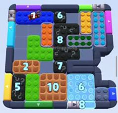 Color Block Jam level 1409 / 1408 / 2318: screenshot of the board
