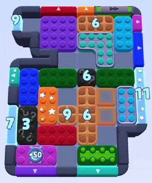Color Block Jam level 1231 / 1229 / 1221 / 2127: screenshot of the board