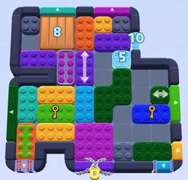 Color Block Jam level 1539 / 1542 / 1544 / 1545 / 1549: screenshot of the board