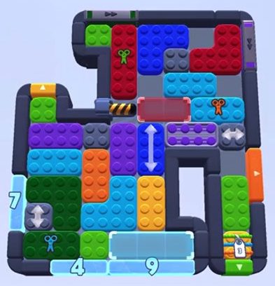 Color Block Jam level 1491 / 1456 / 1484 / 1487 / 1488: screenshot of the board