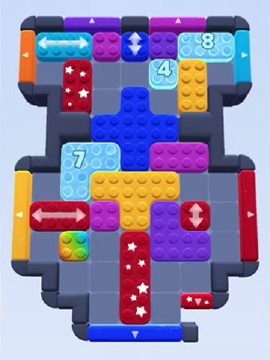 Color Block Jam level 210: screenshot of the board