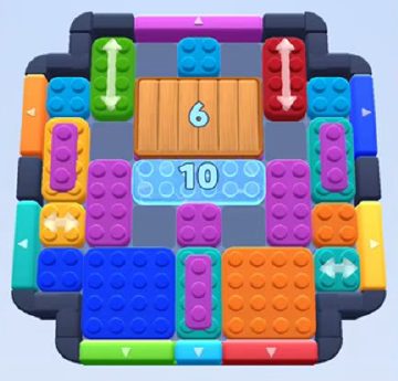 Color Block Jam level 343 / 455 / 737 / 1181: screenshot of the board