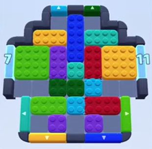 Color Block Jam level 205 / 593 / 1043 / 2003: screenshot of the board