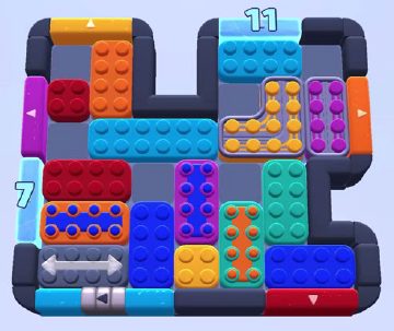Color Block Jam level 1107 / 1109: screenshot of the board