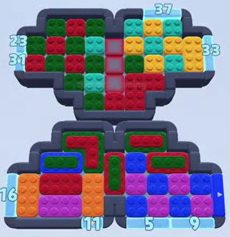 Color Block Jam level 209: screenshot of the board