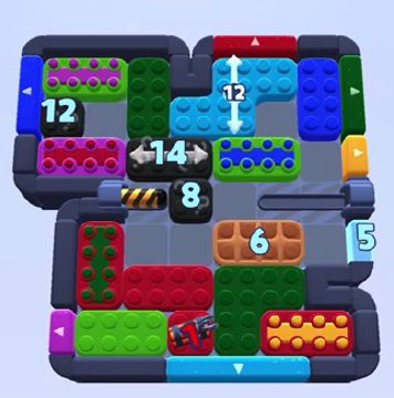 Color Block Jam level 1531: screenshot of the board
