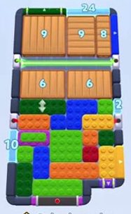 Color Block Jam level 1677 / 1694 / 2684: screenshot of the board