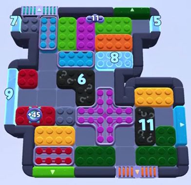 Color Block Jam level 1024: screenshot of the board